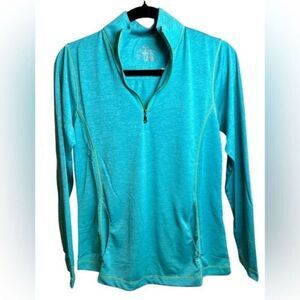 NWT Paige & Tuttle Women’s Blue Teal Athletic Performance Half Zip Pullover - S